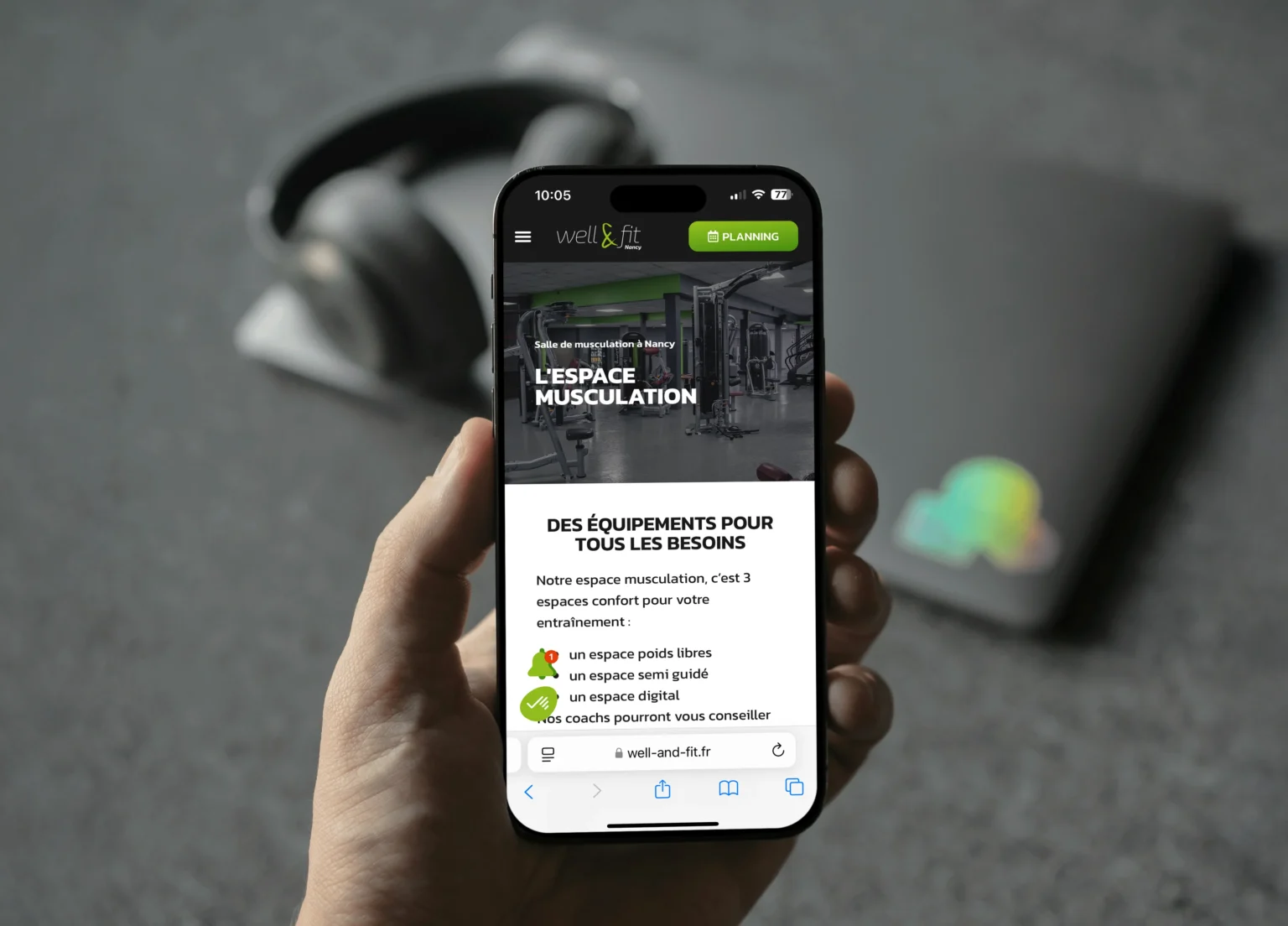 Page musculation site well&fit mobile