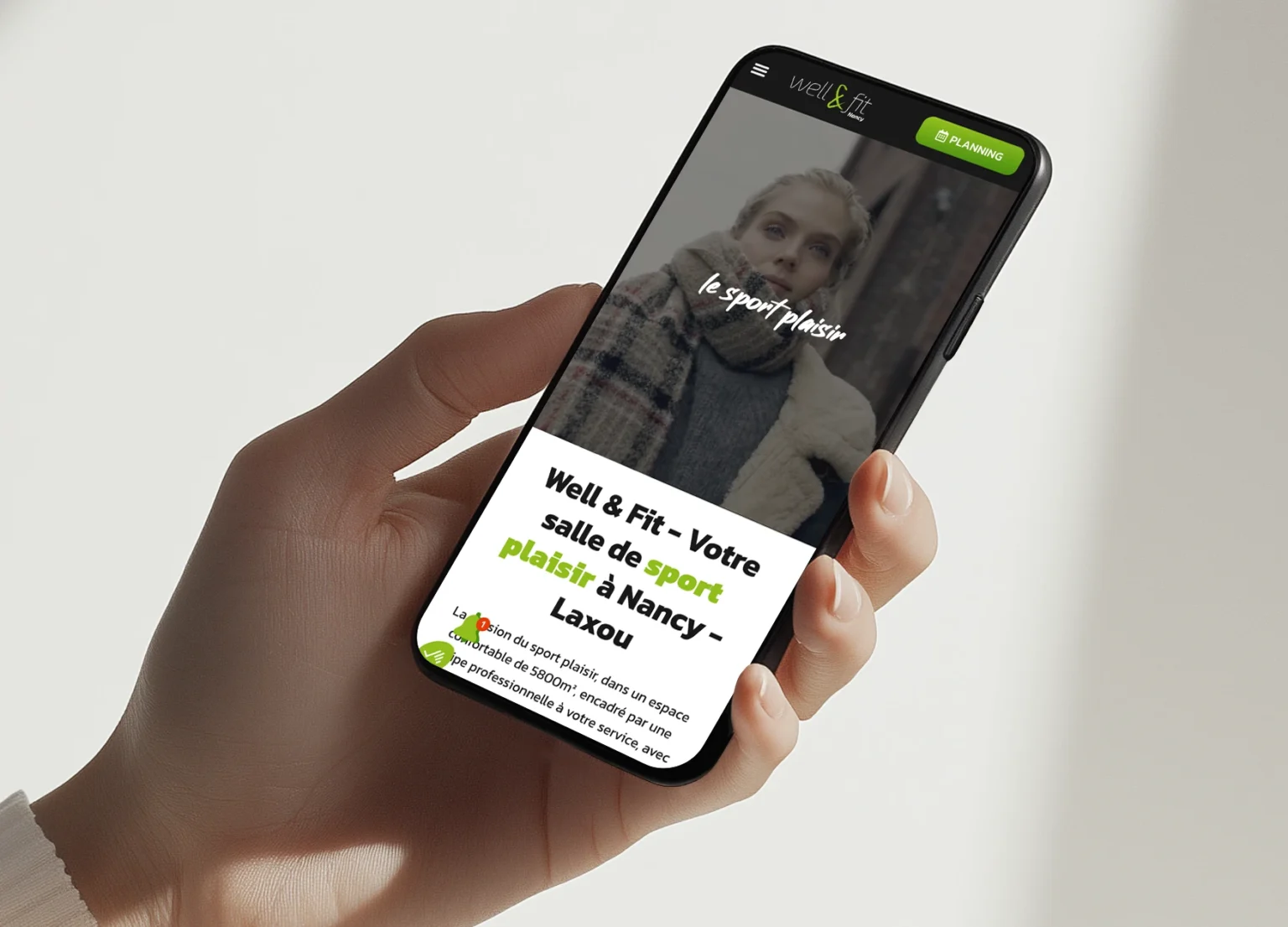 Page d'accueil du site Well&fit version mobile